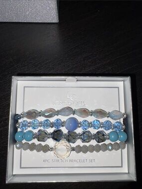 LC Blue 4-Piece Stretch Bracelet Set